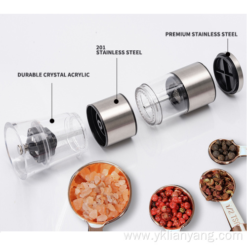 2 in 1 stainless steel manual pepper grinder